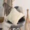 16" Handwoven Cotton Throw Pillow Cover with White on White Tufted Design and Tassel Corners